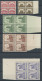 BELGIEN 244-49 VB , 1928, Kathedralen In Viererblocks, Mi.Nr. 248/9 Aus Der Bogenecke, Postfrisch, Pracht, Mi. 400.- - Other & Unclassified
