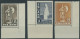 ISLAND 230,239/40A , 1943/5, 5, 1 Und 10 Kr., Gezähnt K 14, Je Aus Der Unteren Bogenecke, Postfrisch, 3 Prachtwerte, Mi. - Other & Unclassified