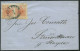 ÖSTERREICH 3Xa Paar BRIEF, 1855, 3 Kr. Rot, Handpapier, Type IIIa, Waagerechtes Breitrandiges Paar Auf Brief Mit Blauem  - Andere & Zonder Classificatie
