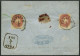 GANZSACHEN U 18GAA,32 BRIEF, 1865, 5 Kr. Rot Ganzsachenausschnitt (oval Geschnitten) Und Rückseitiges Reco-Porto 5 Kr. R - Autres & Non Classés