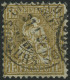 SCHWEIZ BUNDESPOST 44 O, 1881, 1 Fr. Gold, Faserpapier, K2 CHAUX DE FONDS SUCCURS, üblich Gezähnt Pracht, Fotoattest Her - Oblitérés