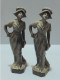 Delcampe - -2 ANCIENNES STATUETTES JEUNES FEMMES REGULE JUS De GRENIER Déco à Repatiner    E - Andere & Zonder Classificatie