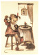 ILLUSTRATION, M.I. HUMMEL, MOTHER'S HELPTER, NR. 62.1201, CAT, CANDLE, SIGNED, POSTCARD - Hummel