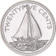Monnaie, Bahamas, Elizabeth II, 25 Cents, 1974, Franklin Mint, U.S.A., BE, FDC - Bahamas