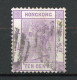 H-K  Yv. N° 31 ; SG N° 30 Fil CC (o)  10c Violet Victoria  Cote  20 Euro BE   2 Scans - Usati