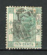 H-K  Yv. N° 40 ; SG N° 37 Fil CA (o)  10c Vert Victoria  Cote  2,5 Euro BE   2 Scans - Used Stamps