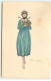 N°22965 - S. Bompard - Jeune Femme Portant Une Robe Bleue Et Un Bouquet De Roses - Bompard, S.