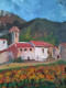 Delcampe - MIA (XXème ) "Village De Montagne Et Vignes"  Huile Sur Toile  école Française 38 X46 Cm - Olii