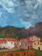 Delcampe - MIA (XXème ) "Village De Montagne Et Vignes"  Huile Sur Toile  école Française 38 X46 Cm - Huiles