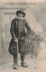 FOLKLORE - Personnage - Marchand De Gui De Bretagne - Porte Bonheur - Canne Et Sabots - Carte Postale Ancienne - Personajes