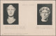 Delcampe - Grèce 1915. 2 Cartes Postales Entiers Surchargés. Sculptures, Tête Colossale D'Athéna Et D'homme Couronné. Justice - Mitologia