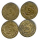 *germany Lot 5 Pfennig 1925a+25e+25j+36a     (lot 14) - 5 Rentenpfennig & 5 Reichspfennig