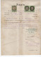 1874. AUSTRIA,STATE RAILWAYS PERMISSION FOR ENGINEER JOSEF WAGNER,BELGRADE,7 KR + 2 X 4 KR. REVENUE STAMPS - Revenue Stamps