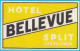 HOTEL BELLEVUE SPLIT - Croatia Ex Yugoslavia Kingdom Orig. Vintage Pre-WW2 Art-Deco Hotel Label 1930s * Croatie Kroatien - Etiquettes D'hotels