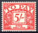 GROSSBRITANNIEN, 1955 Portomarke, Postfrisch ** - Strafportzegels