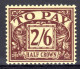 GROSSBRITANNIEN, 1936 Portomarke, Postfrisch ** - Strafportzegels