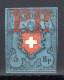 SCHWEIZ, 1850 Rayon I Blau, Mit Kreuzeinfassung, Gestempelt - 1843-1852 Timbres Cantonaux Et  Fédéraux