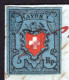 SCHWEIZ, 1850 Rayon I Blau, Mit Kreuzeinfassung, Auf Brief - 1843-1852 Federal & Cantonal Stamps