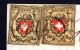 SCHWEIZ, 1850 Rayon II Gelb, 2x Auf Brief - 1843-1852 Federale & Kantonnale Postzegels