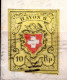 SCHWEIZ, 1850 Rayon II Gelb, Auf Brief - 1843-1852 Poste Federali E Cantonali