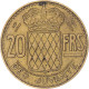 Monnaie, Monaco, Rainier III, 20 Francs, Vingt, 1951, TTB, Bronze-Aluminium - 1949-1956 Old Francs