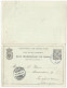 Congo Belge Etat Indépendant Stibbe 7 Carte Double Entier Postal Avec Réponse Payée Vers L'Allemagne 1896 - Stamped Stationery