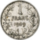 Monnaie, Belgique, Franc, 1909, Legende En Francais, TB, Argent, KM:56.1 - 1 Franc