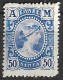 GREECE 1902 Metal Value "A M" 50 L Blue Vl. 195 MH - Ungebraucht