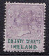 Ireland Fiscal/ Revenue County Courts 6d Lilac And Green Watermark Orbs Barefoot 16 God Used - Usati