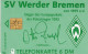 Pokalsieg Werder Bremen TK N *b 09/1992 200Expl.(K259) ** 50€ Visitenkarte Cheftrainer VIP TC Soccer On Telecard Germany - V-Reeksen : VIP En Visitekaartjes