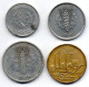 GERMAN DEMOCRATIC REPUBLIC, Set Of Four Coins 1, 5, 10, 50 Pfennig, Aluminum, Year 1949-50, KM # 1, 2, 3, 4 - Other & Unclassified