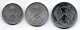 GERMAN DEMOCRATIC REPUBLIC, Set Of Three Coins 1, 5, 10 Pfennig, Aluminum, Year 1952, KM # 5, 6, 7 - Altri & Non Classificati