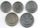 GERMAN DEMOCRATIC REPUBLIC, Set Of Five 10, 10, 50 Pfennig, 1, 2 Mark, Aluminum, Year 1956-78, KM # 10, 12.1, 13, 14 - Andere & Zonder Classificatie