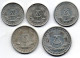 GERMAN DEMOCRATIC REPUBLIC, Set Of Five 10, 10, 50 Pfennig, 1, 2 Mark, Aluminum, Year 1956-78, KM # 10, 12.1, 13, 14 - Sonstige & Ohne Zuordnung