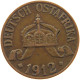 GERMANY EMPIRE 1 HELLER 1912 J OSTAFRIKA #s081 0213 - German East Africa