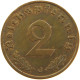 GERMANY 2 REICHSPFENNIG 1939 J #s083 0331 - 2 Reichspfennig