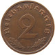 GERMANY 2 REICHSPFENNIG 1938 F #s081 0041 - 2 Reichspfennig