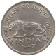 INDIA 1/4 RUPEE 1947 B OVERSTRUCK OVER TIGER #s087 0217 - Inde