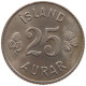 ICELAND 25 AURAR 1967 #s084 0595 - Islanda