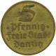 GERMANY WEIMAR 5 PFENNIG 1932 DANZIG #s088 0489 - 5 Renten- & 5 Reichspfennig