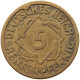 GERMANY WEIMAR 5 RENTENPFENNIG 1924 D OFF-CENTER #s081 0015 - 5 Renten- & 5 Reichspfennig