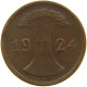 GERMANY WEIMAR 2 RENTENPFENNIG 1924 E #s083 0373 - 2 Renten- & 2 Reichspfennig