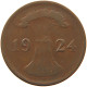 GERMANY WEIMAR 2 RENTENSPFENNIG 1924 WEAK STRUCK #s081 0031 - 2 Renten- & 2 Reichspfennig
