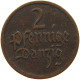 GERMANY WEIMAR 2 PFENNIG 1923 DANZIG #s083 0507 - 2 Rentenpfennig & 2 Reichspfennig