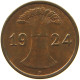 GERMANY WEIMAR 1 RENTENPFENNIG 1924 F #s083 0709 - 1 Rentenpfennig & 1 Reichspfennig