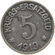 GERMANY NOTGELD 5 PFENNIG 1919 CREFELD #s088 0223 - Notgeld