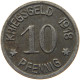 GERMANY NOTGELD 10 PFENNIG 1918 SIEGEN #s088 0357 - Monétaires/De Nécessité