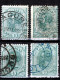 ⁕ Romania 1893 - 1900 Rumänien ⁕ Prince Karl I / King Carol I. 40 Bani Mi.106, 139 ⁕ 4v Used / Shades - Usado