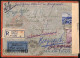 1938 SEAPLANE FLIGHT WITH YUGOSLAV POSTAGE: Registered Letter: Zagreb - Buenos Aires, - Luchtpost