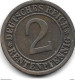 Germany  Weimar 2 Rente   Pfennig 1923  A  Km 31    Vf+ - 2 Renten- & 2 Reichspfennig
